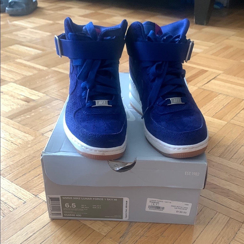 Nike lunar force 1 sky hi  Blue High-Top Sneakers size 6.5 excellent condition